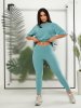 Костюм Грюер з подовженою футболкою в стилі oversized (тіфані)