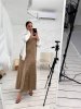 Бежева шовкова сукня Пула в квіточку