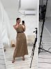 Бежева шовкова сукня Пула в квіточку