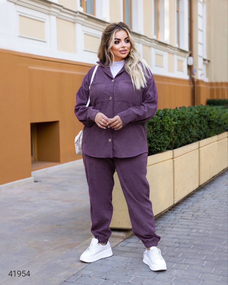 Костюм жіночий великих розмірів 41954 бузковий