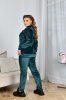 Жіночий велюровий костюм 42799 зелений