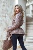 Куртка стьобана з сумкою 38471 бежевий