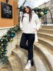 Зимова жіноча стьобана куртка 42306 молочний