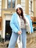 Зимова жіноча стьобана куртка 42314 блакитний