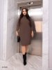 Тепла сукня з коміром 42348 коричневий
