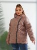 Жіноча демісезонна куртка плюс сайз 42601 коричнева
