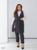 Женский брючный костюм тройка 43021 темно-серый