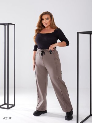 Штани жіночі теплі 42181 коричневий